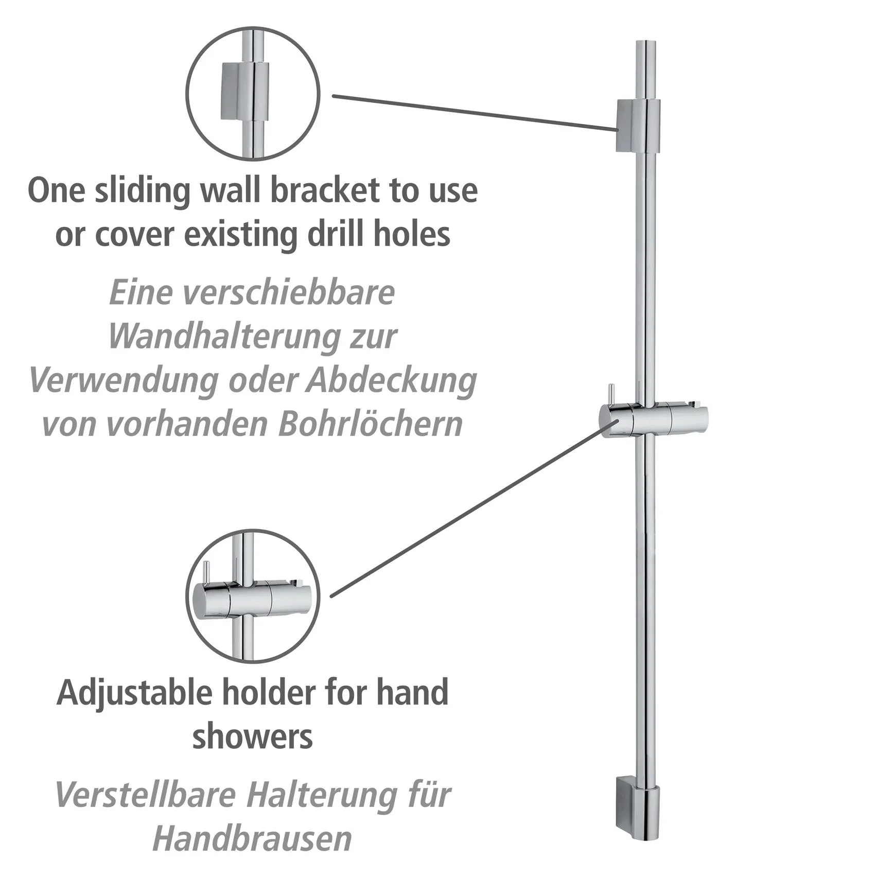 Duschstange Classic Chrom 90 cm - 0