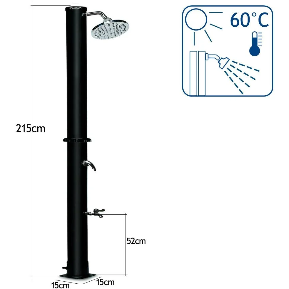Außendusche / Gartendusche - Solar-Warmwasser 215cm - 1