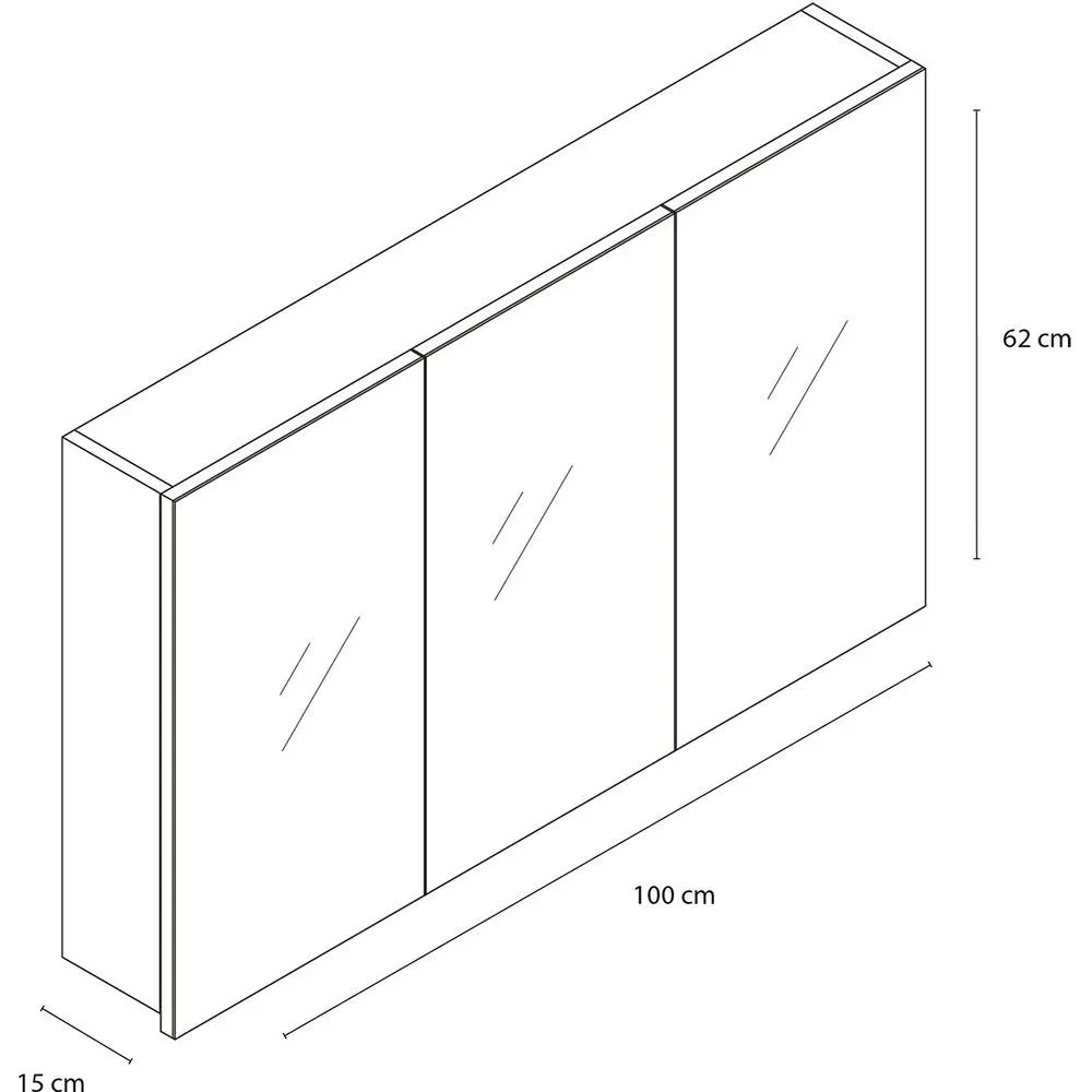 Concept Spiegelschrank 100cm Weiss fsc - 0