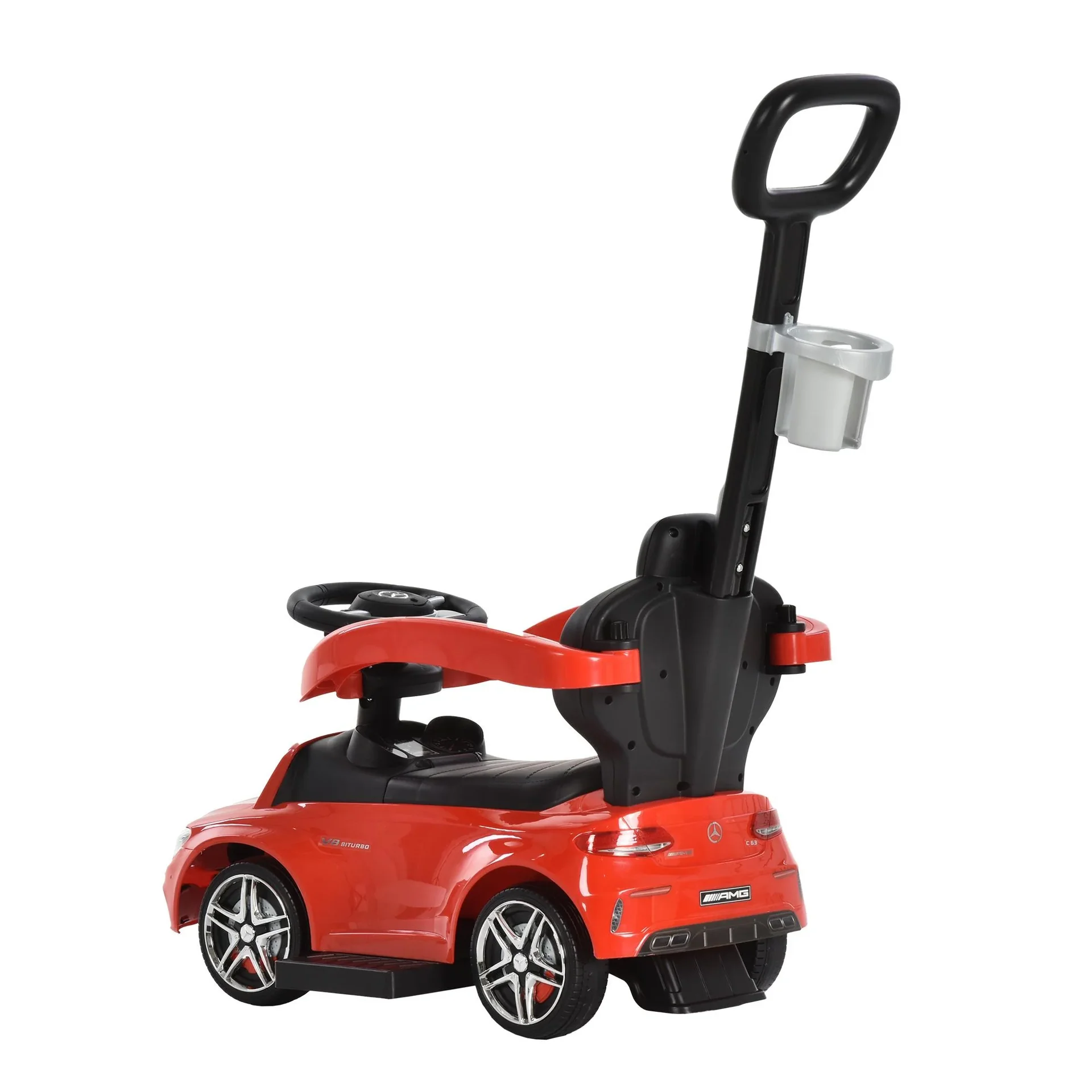 Rutschauto mit Schub- und Haltestange - 1