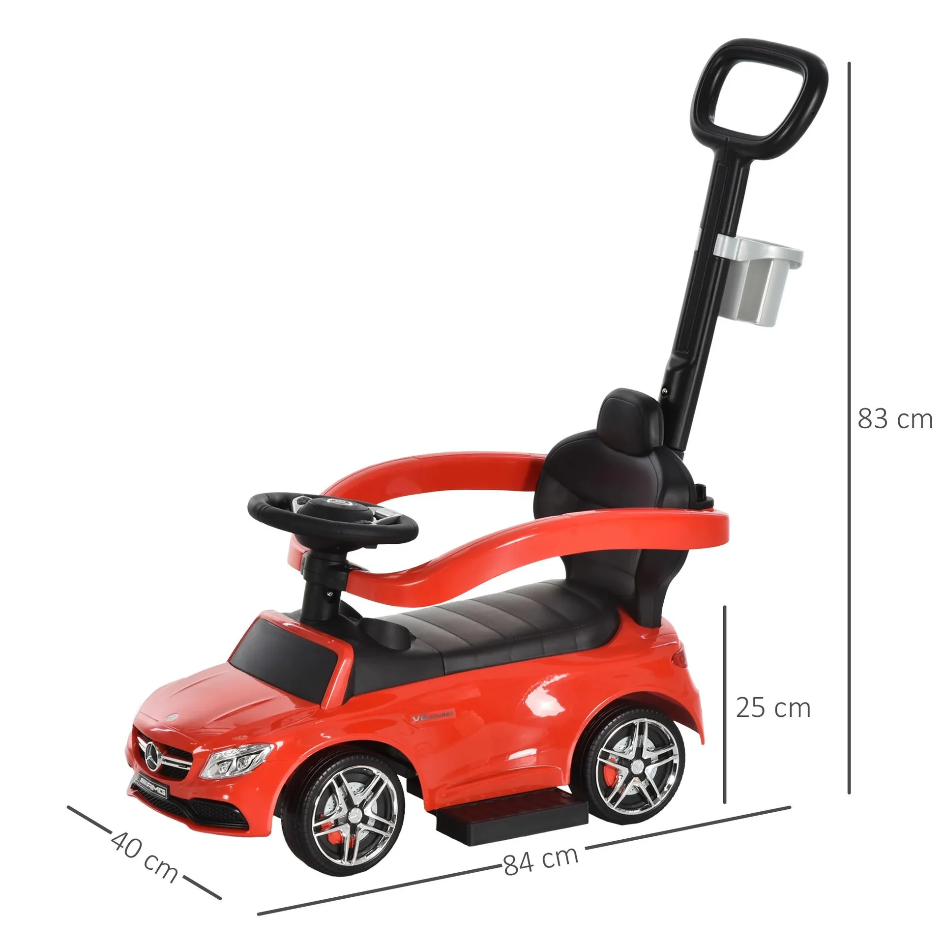 Rutschauto mit Schub- und Haltestange - 5