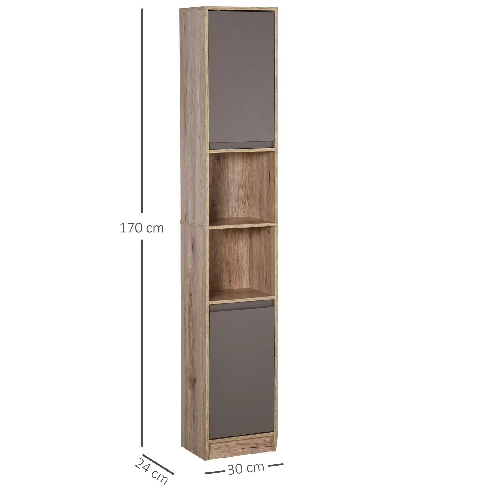 Zimmerschrank mit 2 Regalen und 2 Schränken mit Türen - 3