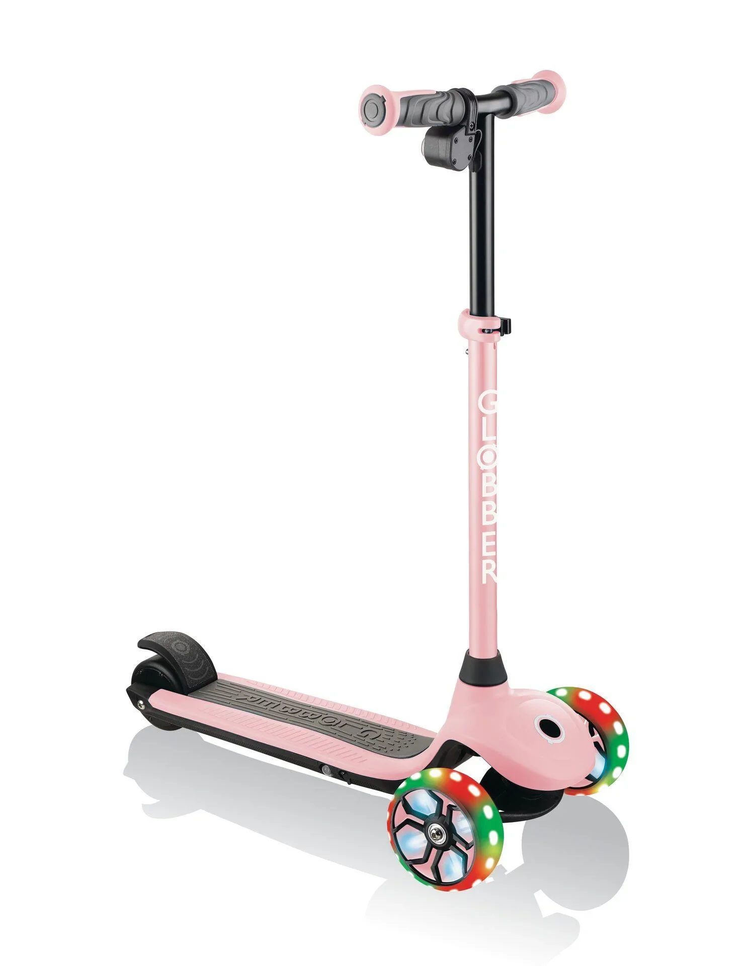 ONE K E-MOTION 4 PLUS   E-Scooter, Lithium-Batterie, 80 W Motor, 125/90 mm, 3-rädrig, LED-Rollen, pastellrosa - 1