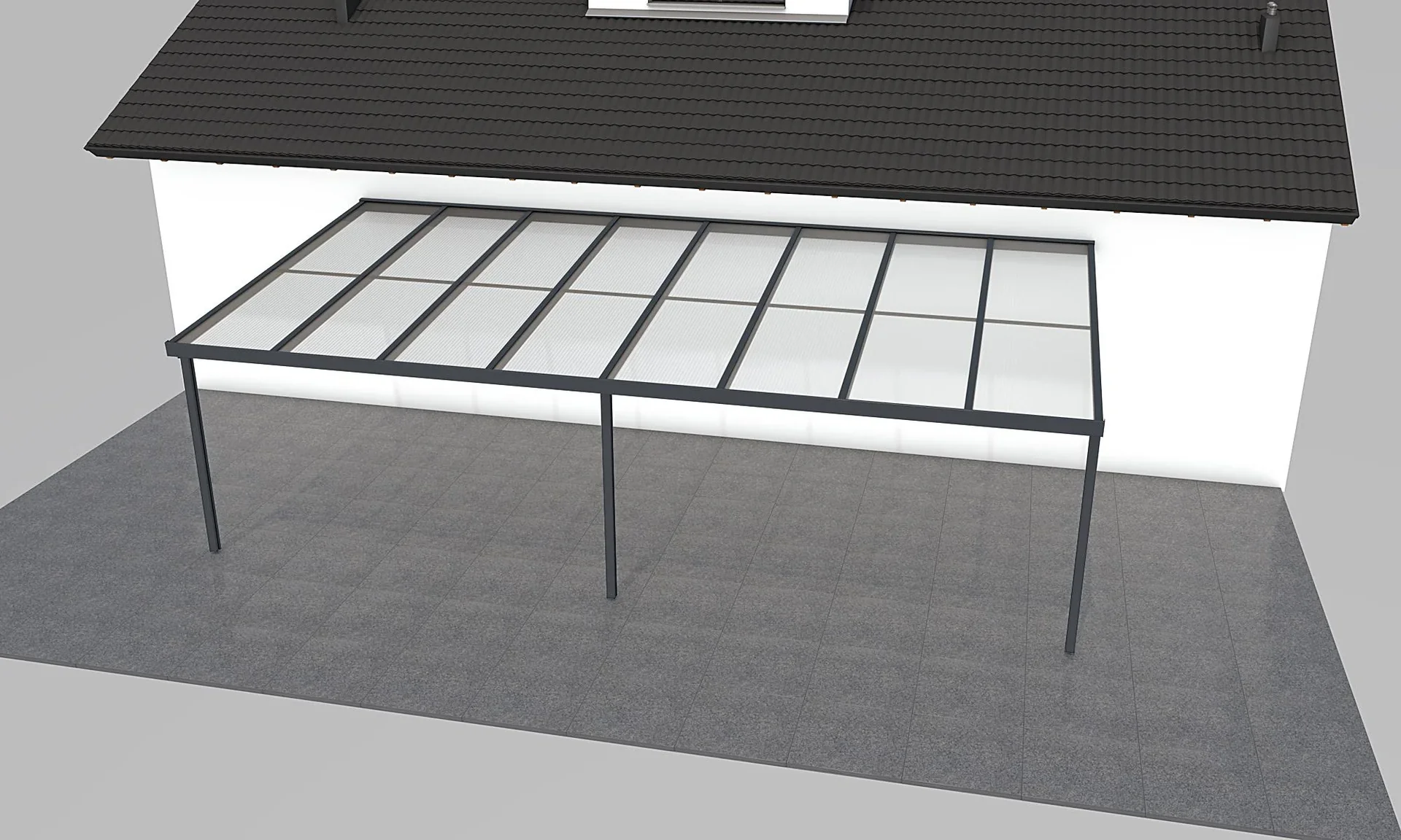 Terrassendach Premium, anthrazit, 8125 x 4060 mm - Klima blue - 0