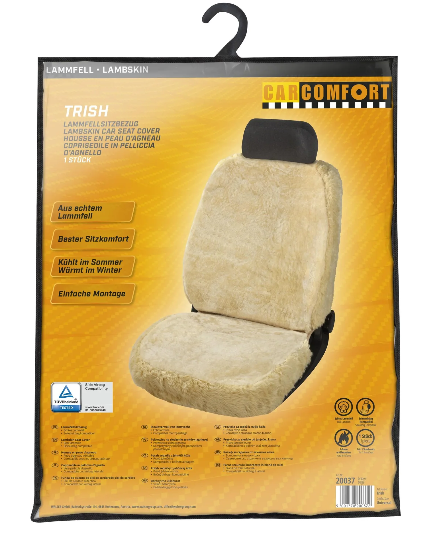 Lammfell Sitzbezug Trish, beige - 1