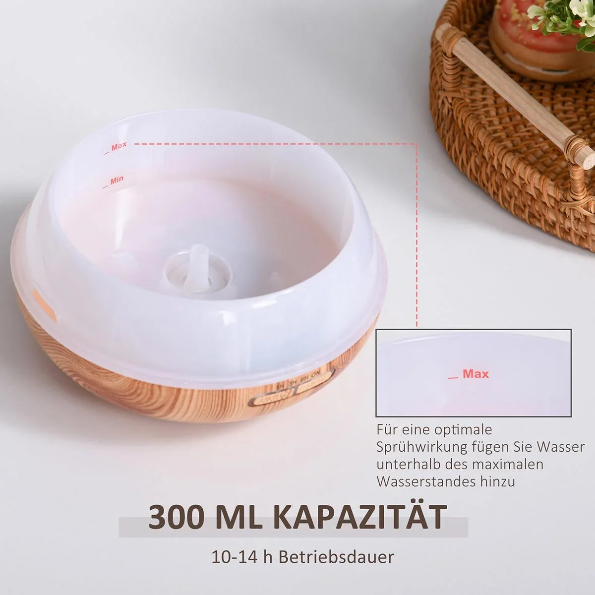 Aroma Diffuser für ätherische Öle mit LED natur - 3