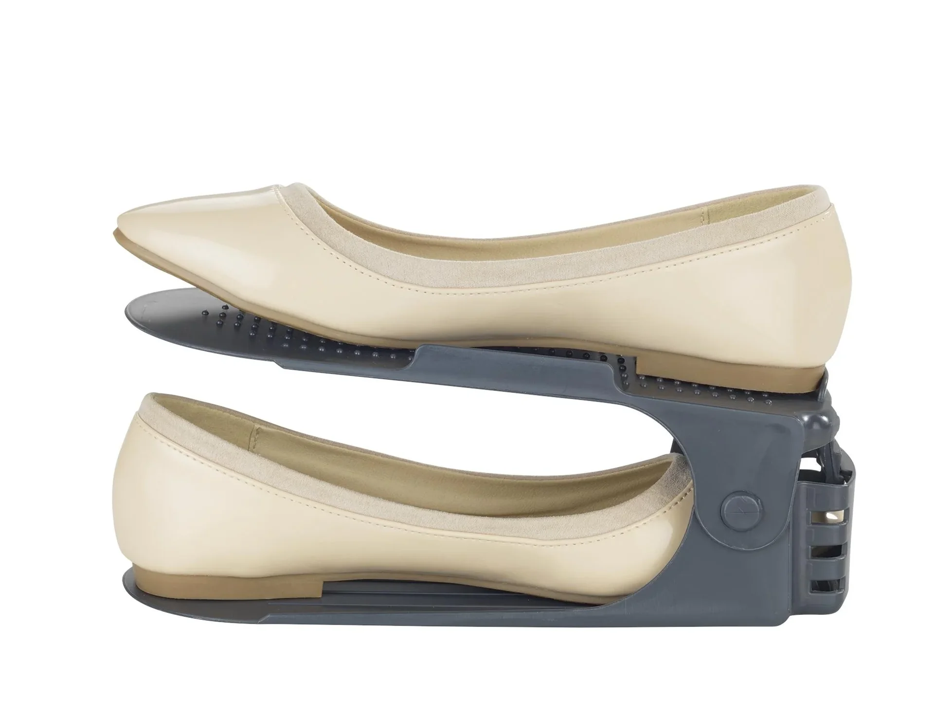 Schuhhalter, Schuhstapler,Schuhorganizer höhenverstellbar, Grau, 8er - 2