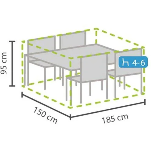 schutzhülle für rechteckiges lounge-set - m - 2