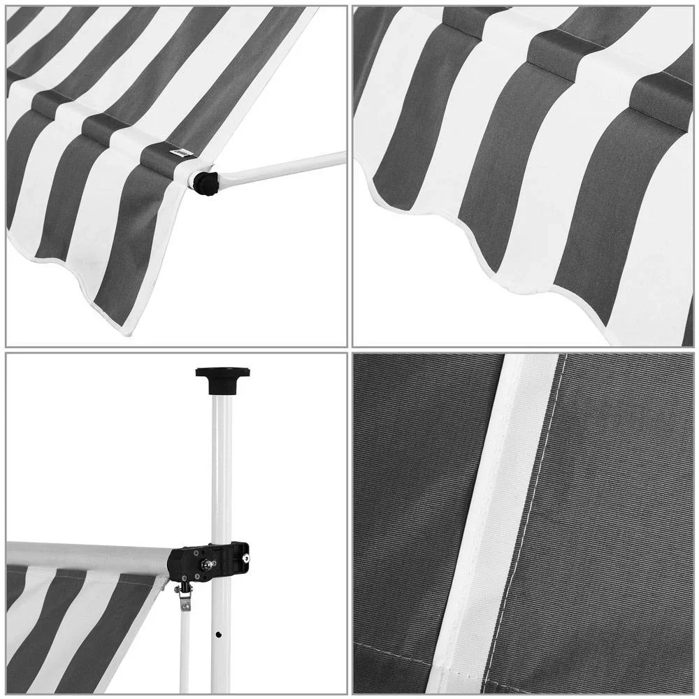 Klemmmarkise Weiß/Grau 250cm - 3