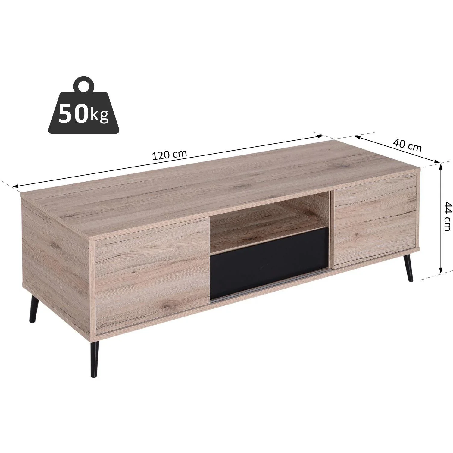 Fernsehtisch Fernsehschrank TV-Board Lowboard Holz 120 x 40 x 44 cm - 6