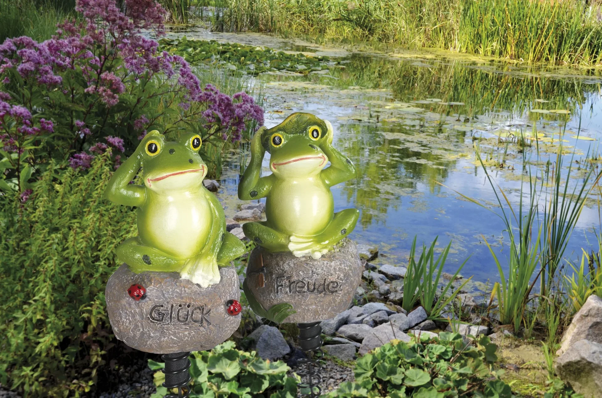 Solar Leuchte Frosch - 2 Stück - 1