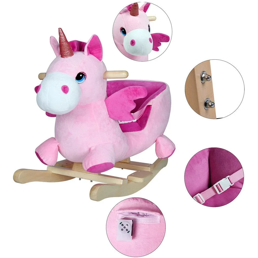 Schaukelstuhl Kinder Einhorn mit Sicherheitsgurt - 2