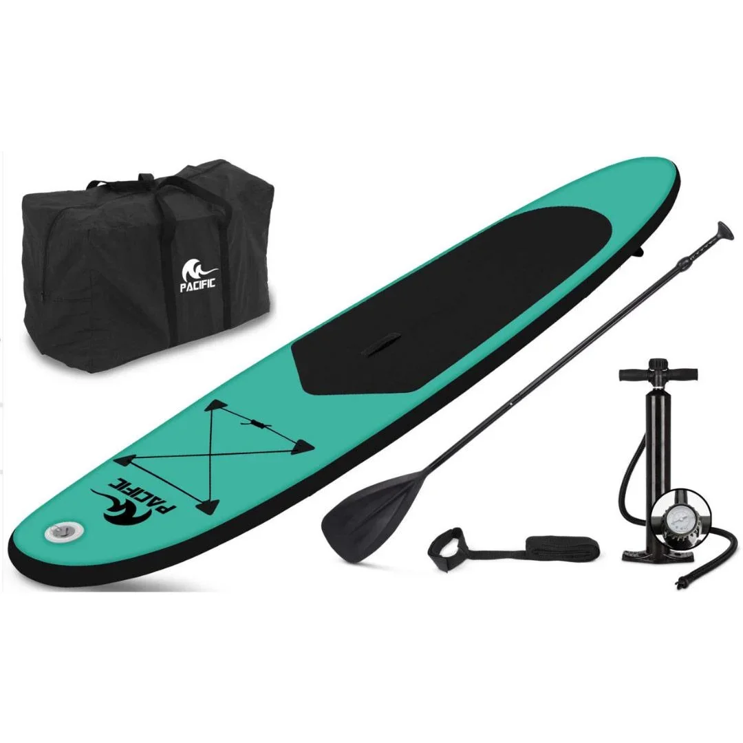 Pacific Ocean Green Sup Board - Sonderausgabe - 285 cm - 6-teiliges Set- Grün - 6