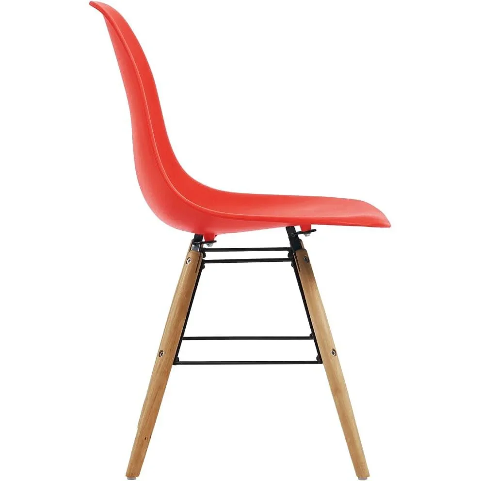 Esszimmerstühle 4-Sitzer Kunststoff rot - 0