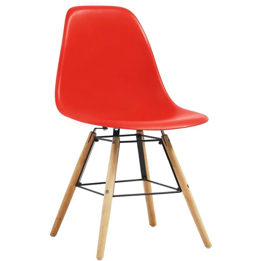Esszimmerstühle 4-Sitzer Kunststoff rot - 1