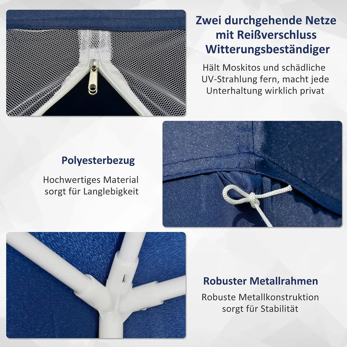 Pavillon mit Moskitonetz beige - 7