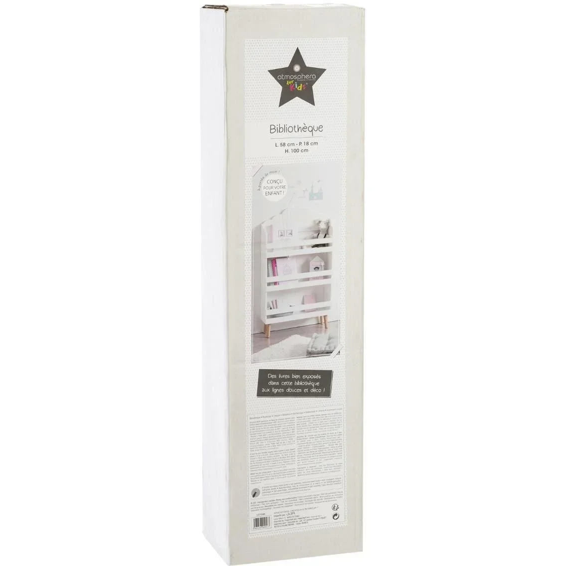 NL Schrank mit Wolfsmotiv - 58x100x18 cm - weiß - 0