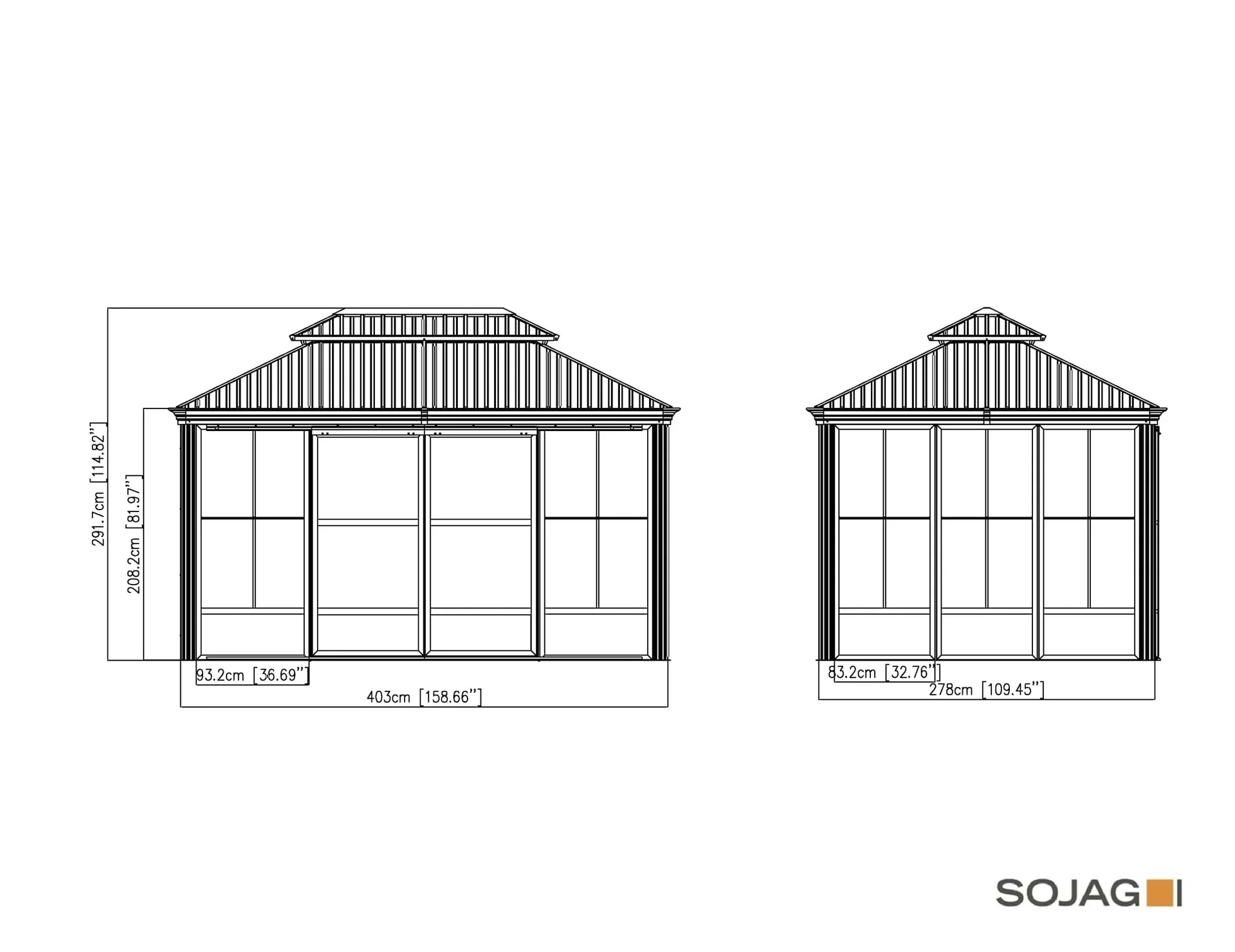 Pavillon Bolata 10 x 14 anthrazit - 6