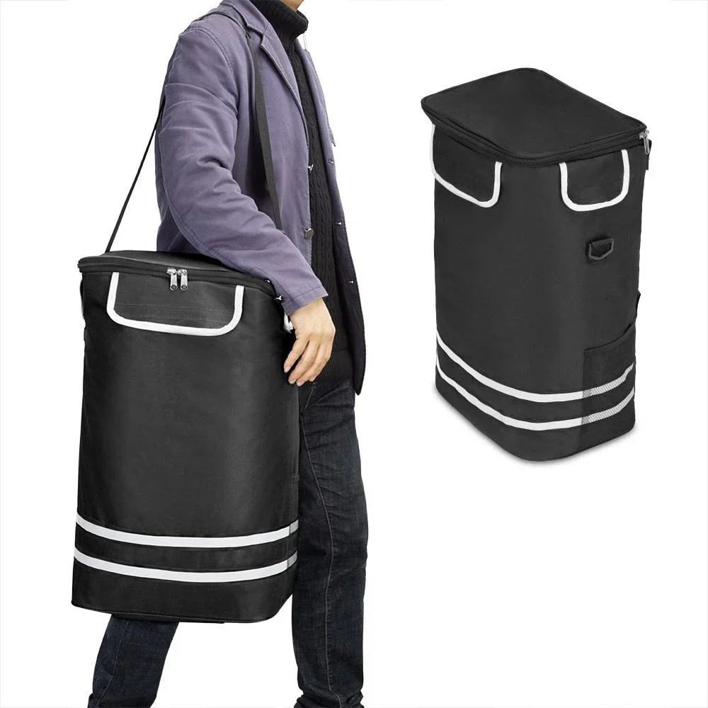 Einkaufswagen Max 25kg|Abnehmbare Einkaufstasche|Mit Kühlfach | Aluminium schwarz - 0