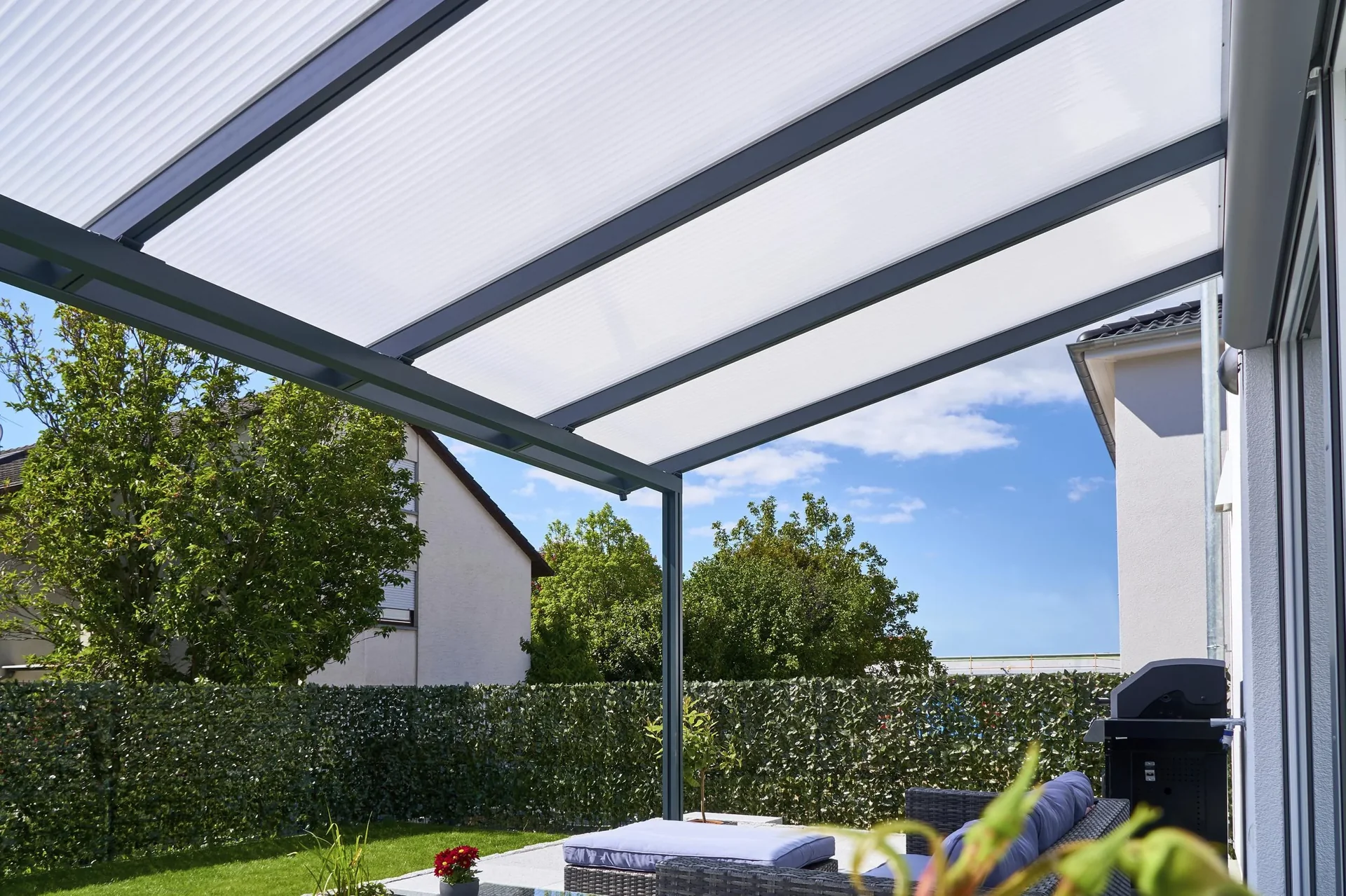 Terrassendach Premium, anthrazit, 4102 x 3060 mm - Klima blue - 5