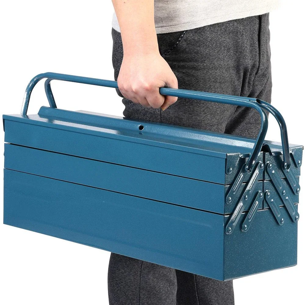 Stahl-Werkzeugkasten blau 53x20x20cm - 5