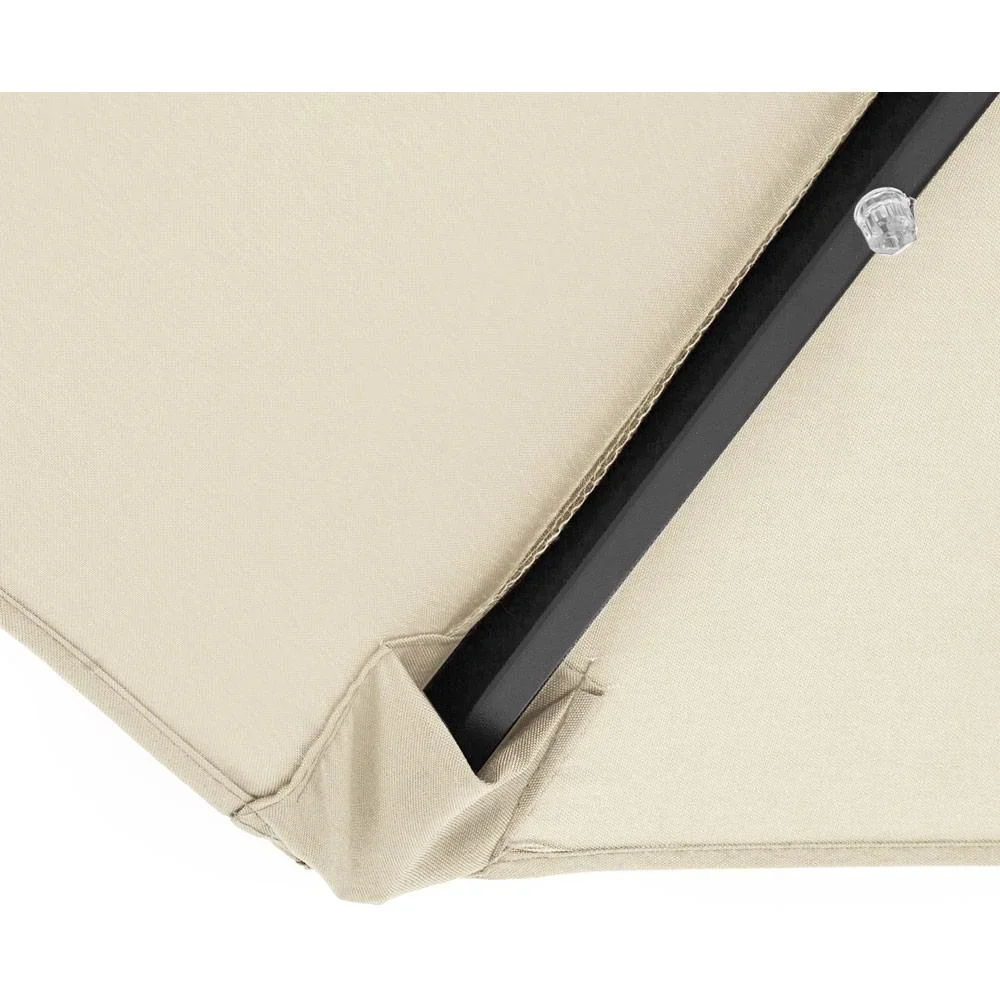 Sonnenschirm Maïmi mit LED-Beleuchtung, kippbar, cremefarben - Ø 2,7m - 1