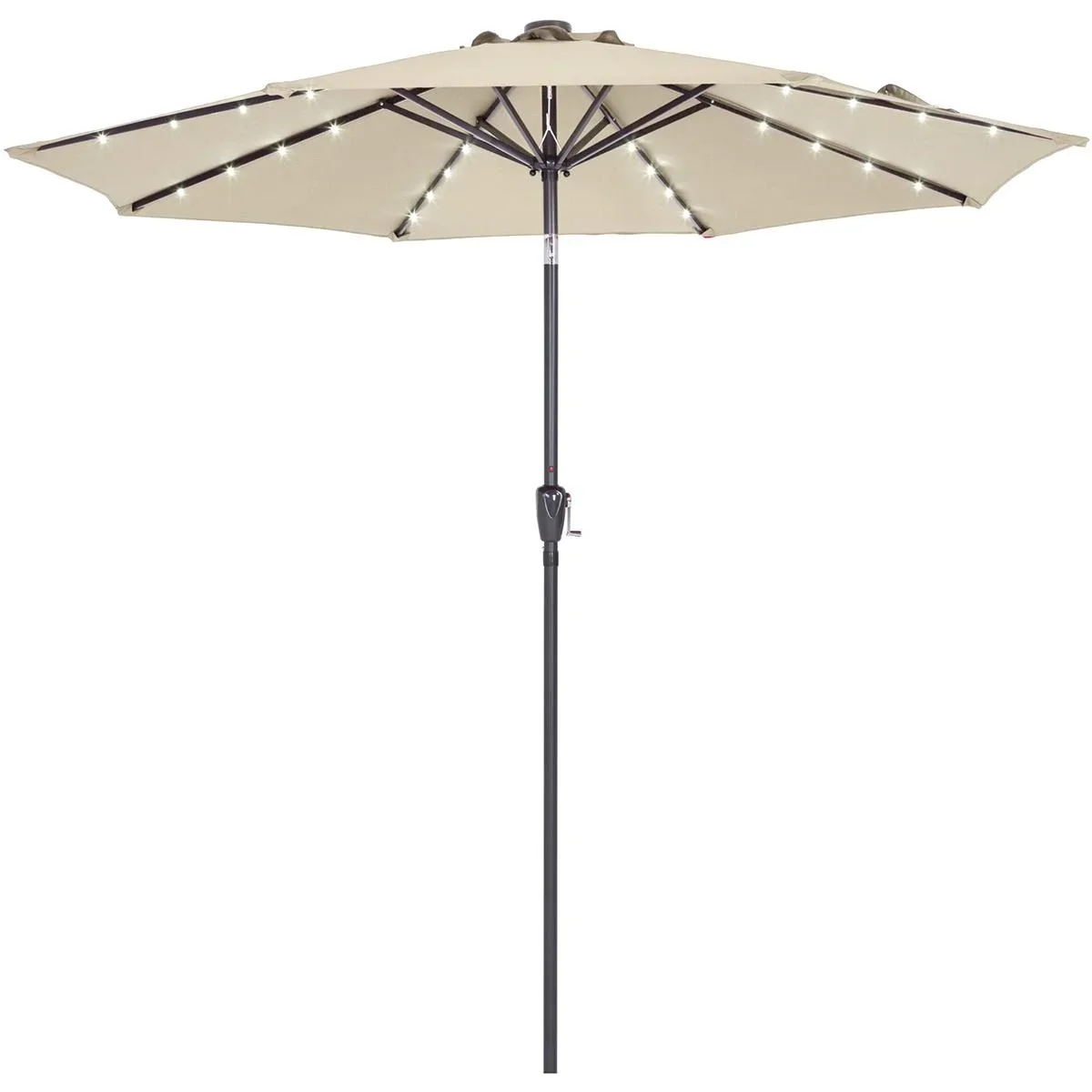 Sonnenschirm Maïmi mit LED-Beleuchtung, kippbar, cremefarben - Ø 2,7m - 4