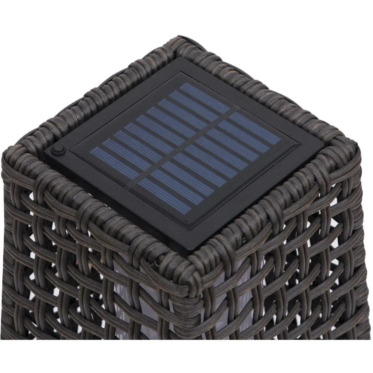 Rattan-Stehlampe mit Lichtsensor - 0