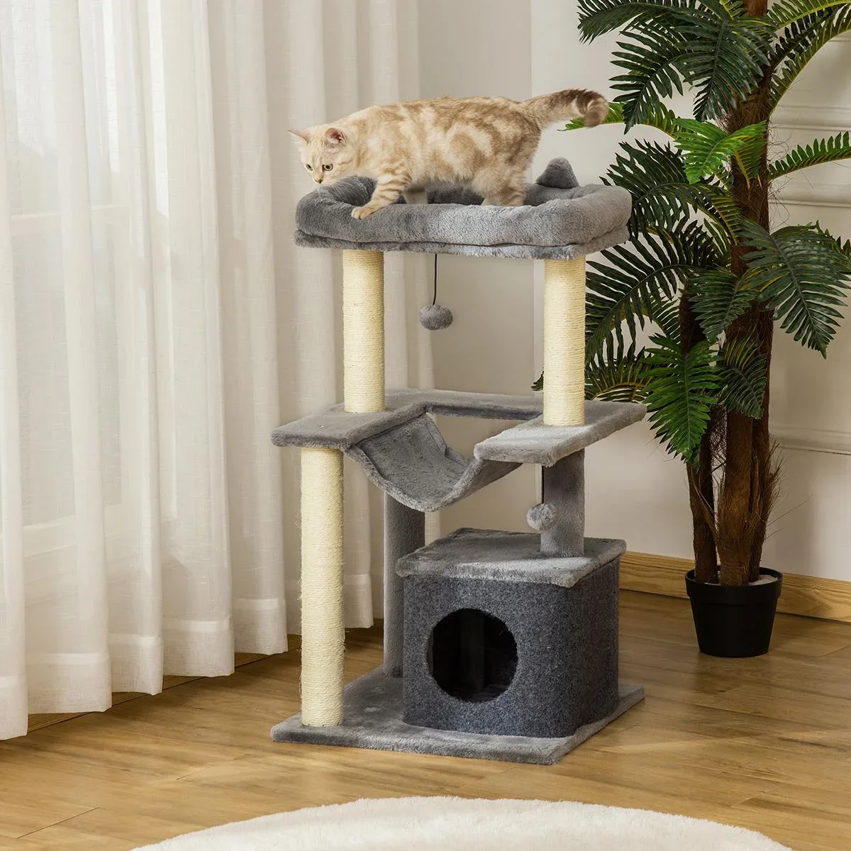 Katzenbaum 100 cm Kratzbaum mit Hä - 0