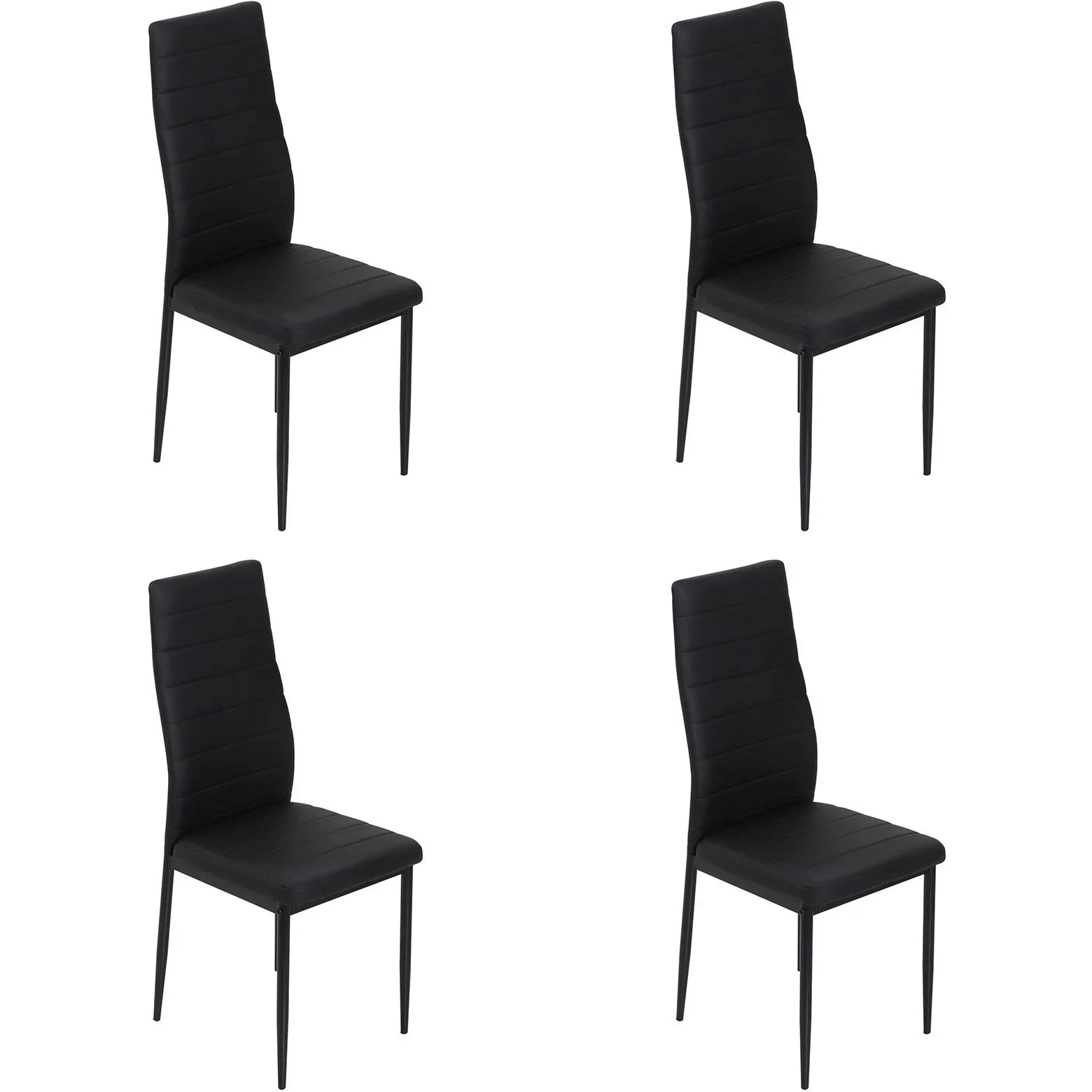 4er-Set Esszimmerstuhl Küchenstuhl Luxus Essgruppe Polsterstuhl Stuhl Hochlehner Kunstleder + Metall - 1
