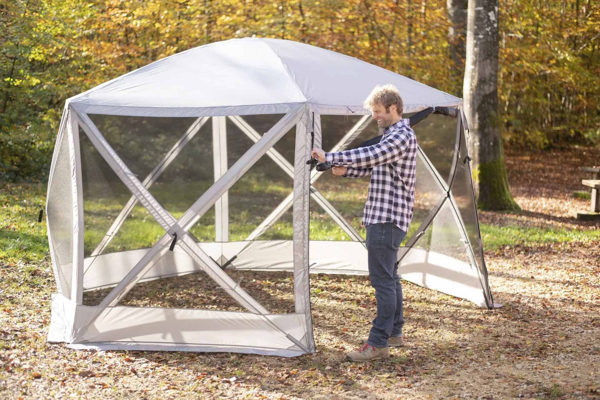 Camping Pavillon Flexion 6-Seiten grau - 4