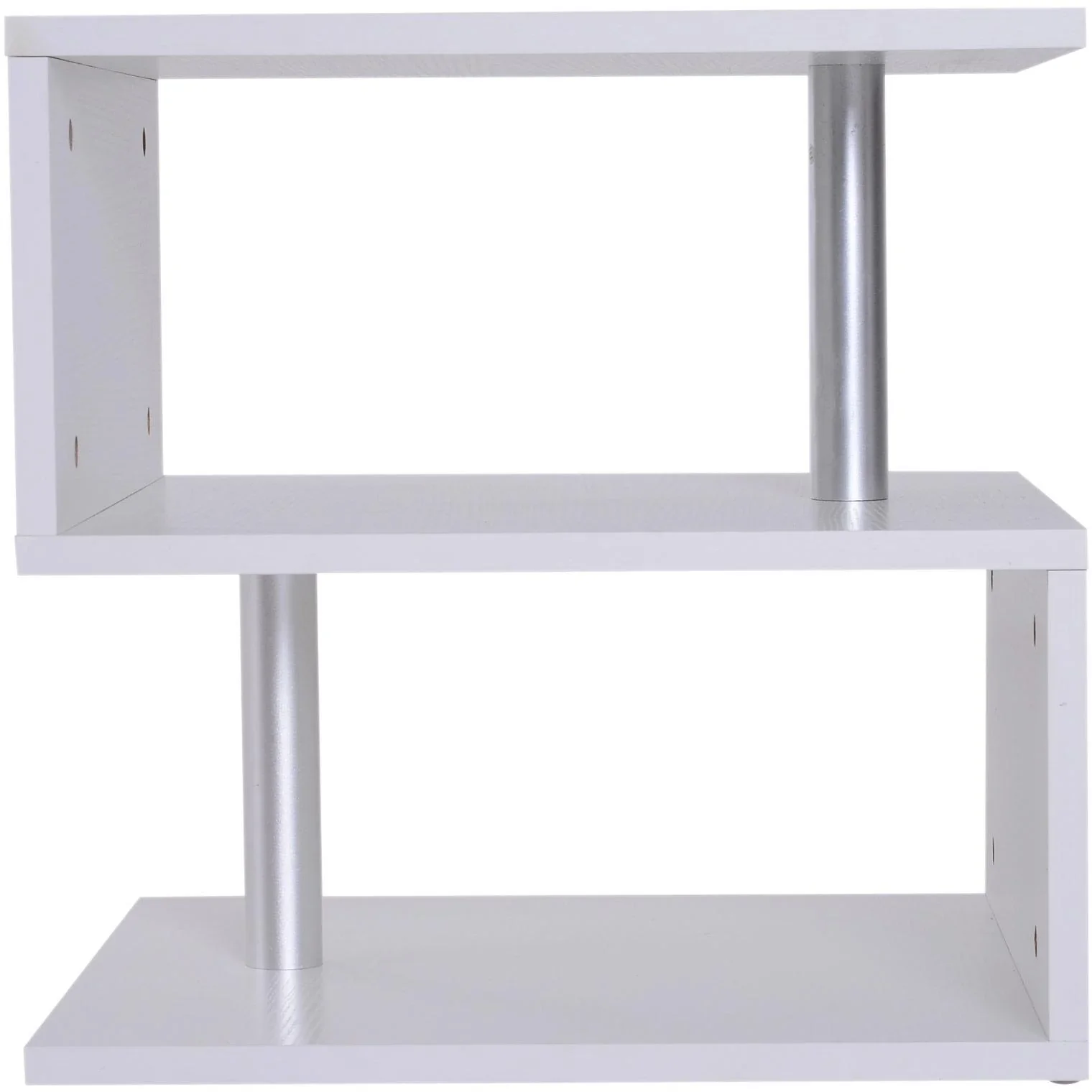 Beistelltisch Couchtisch Sofatisch 3 x Fach Spanplatte + Alulegierung Weiß 48 x 48 x 48 cm - 0