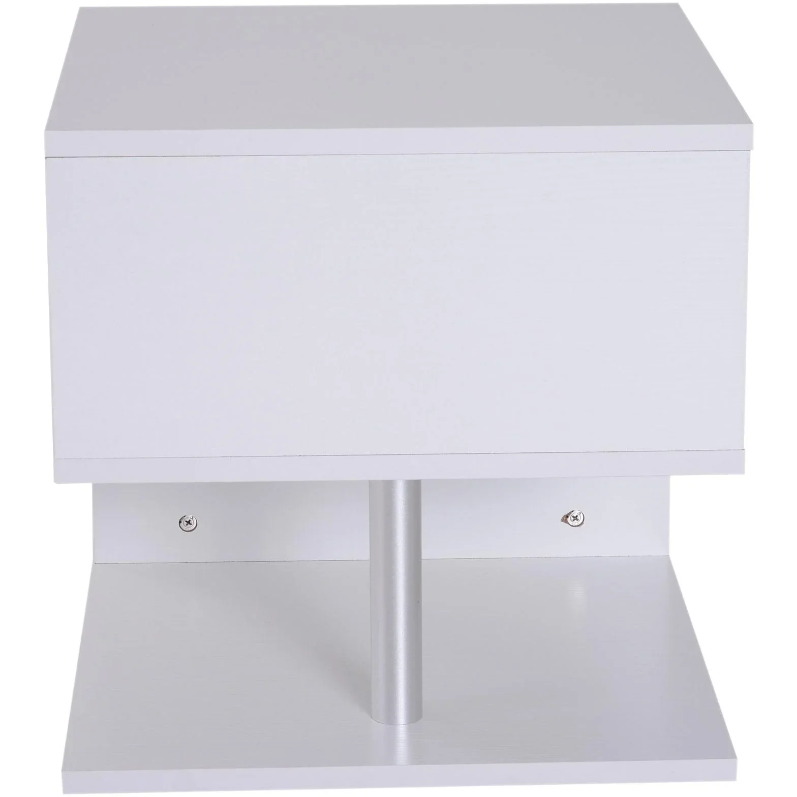 Beistelltisch Couchtisch Sofatisch 3 x Fach Spanplatte + Alulegierung Weiß 48 x 48 x 48 cm - 7