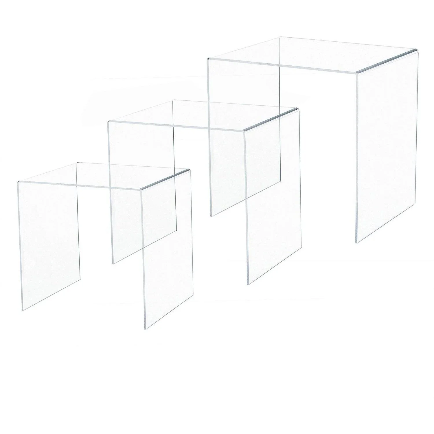 Beistelltisch 3er-Set Couchtisch Satztisch Sofatisch Glastisch klar - 1