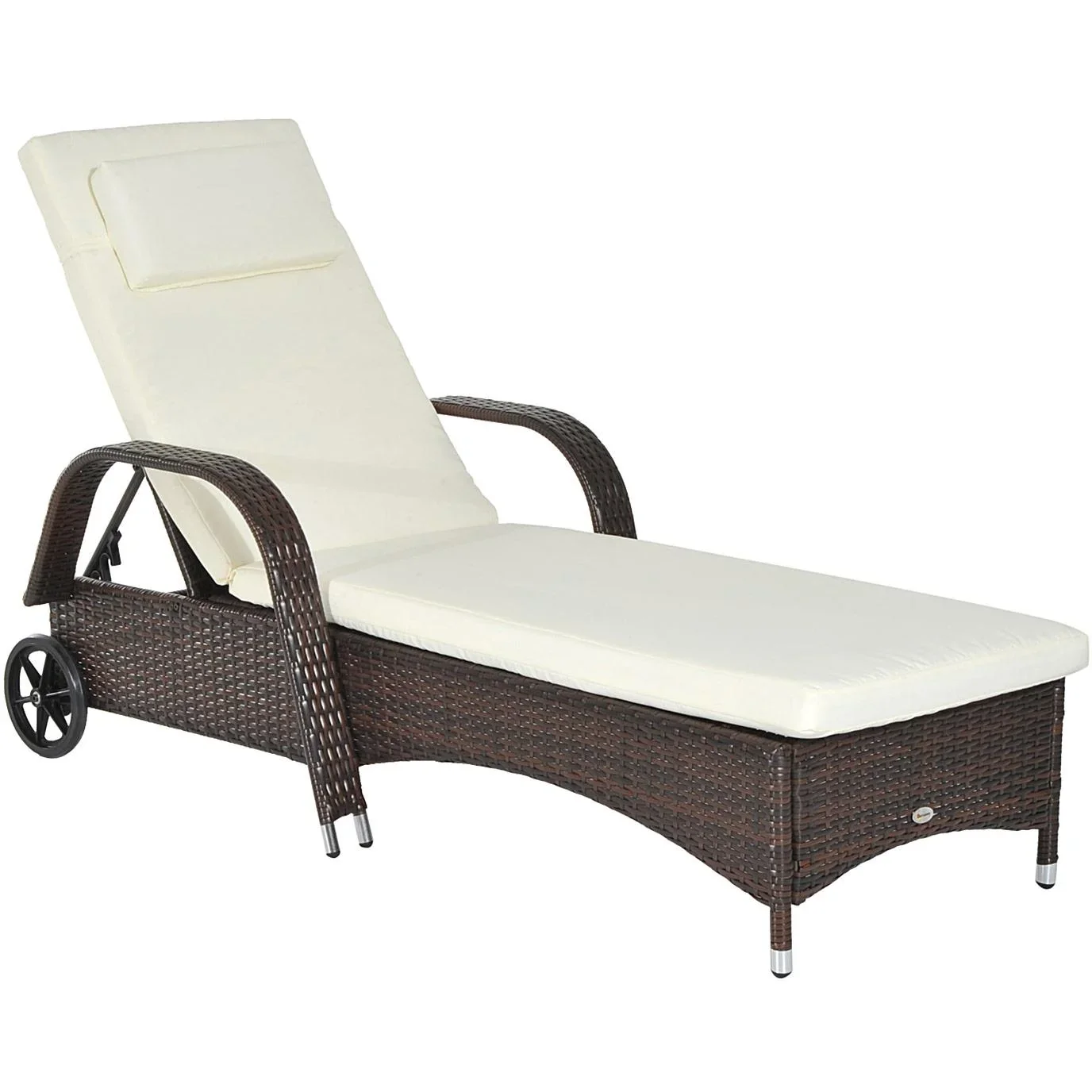 Mobile Gartenliege Kaffeebraun Rattanliege Polyrattan - 0