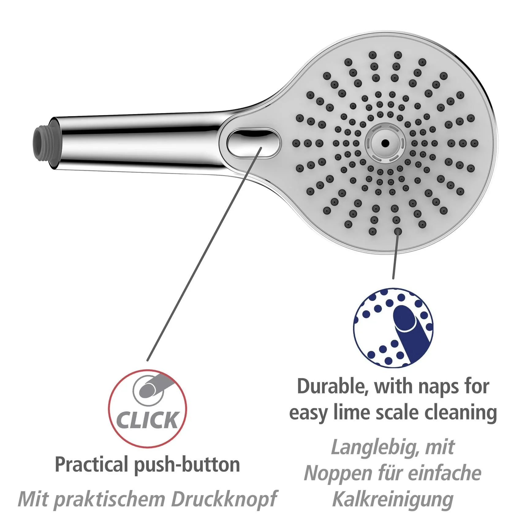 Duschkopf Ultimate Shower Chrom/Weiß, Ø 13 cm - 1