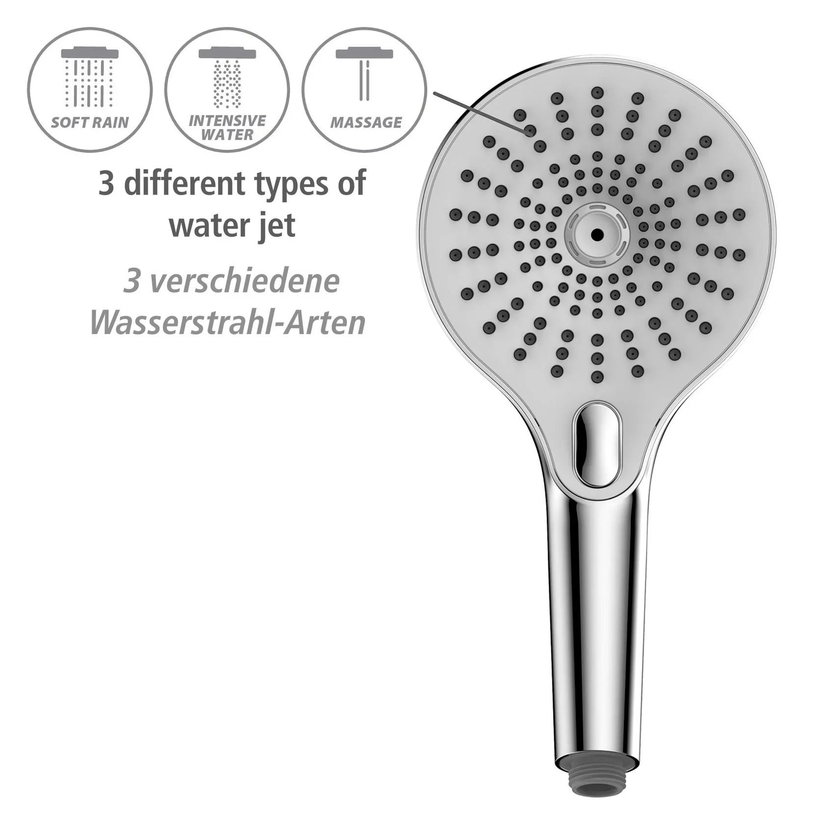 Duschkopf Ultimate Shower Chrom/Weiß, Ø 13 cm - 10