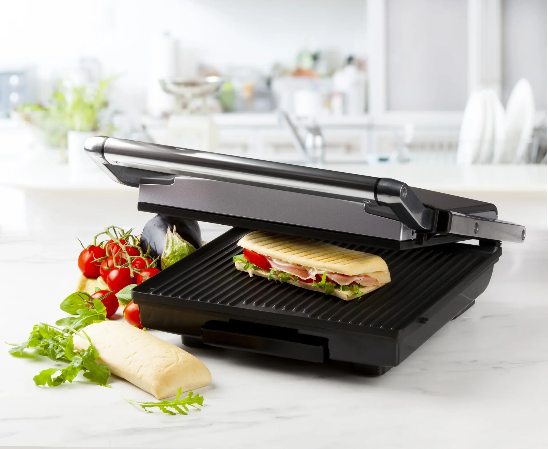 Multi Kontaktgrill, 2000 Watt Edelstahlgehäuse - Multi Elektrogrill - Paninigrill - 11