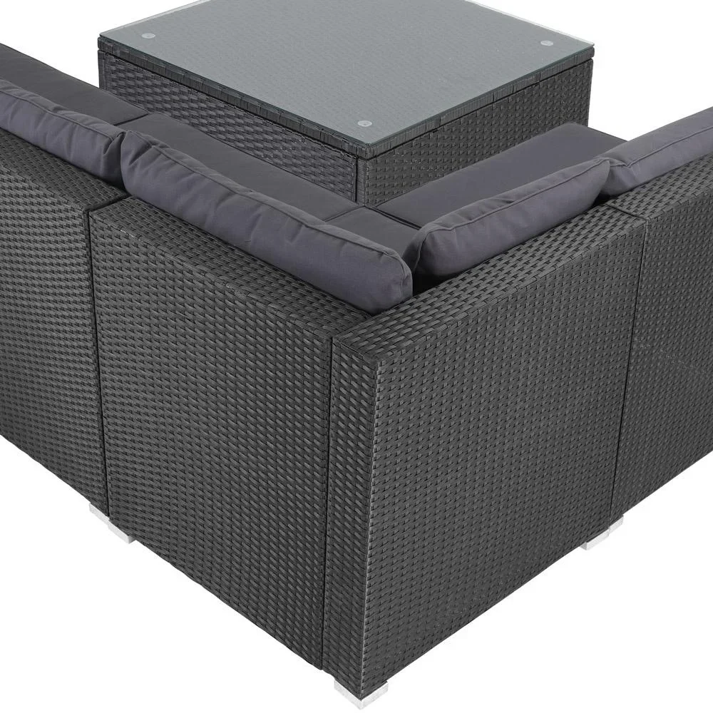 Polyrotan Lounge-Set 16-Sitzer - Schwarz-Anthrazit - 6