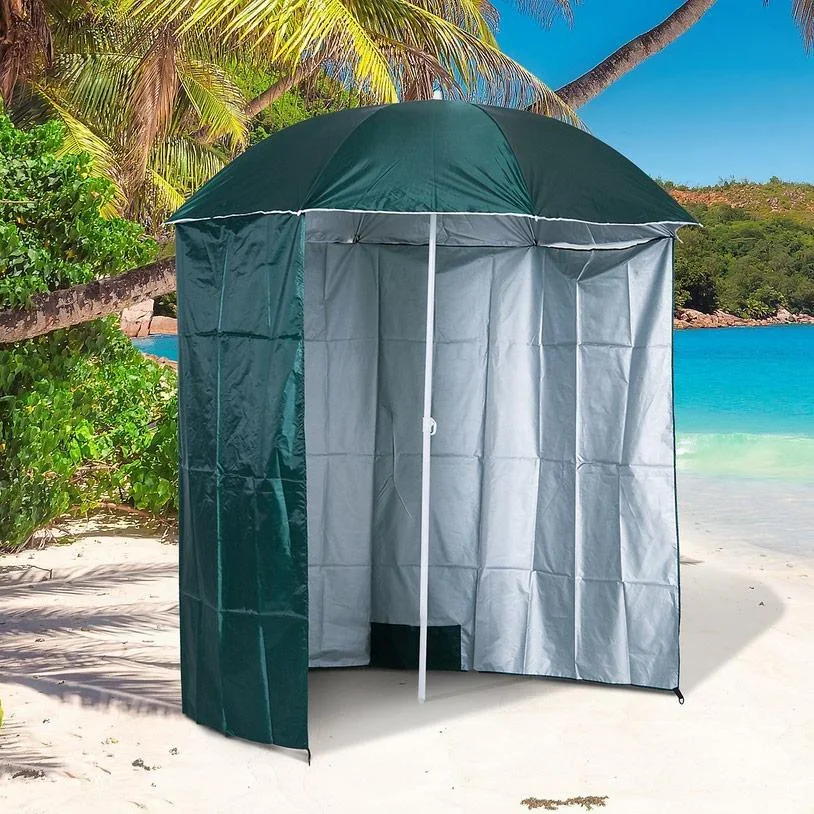 Sonnenschirm Strandschirm 220cm mit Seitenwand Grün - 1