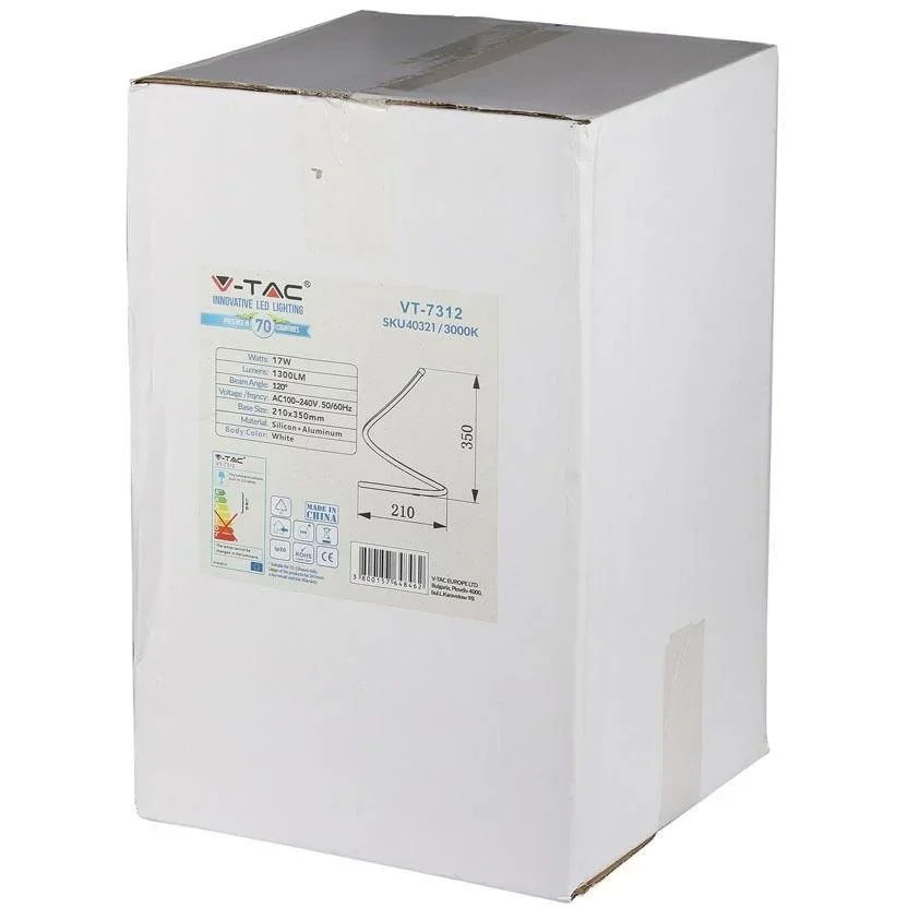 VT-7312 LED-Design-Tischleuchte - 17W - 1300 Lumen - 3000K - Weiß - 2