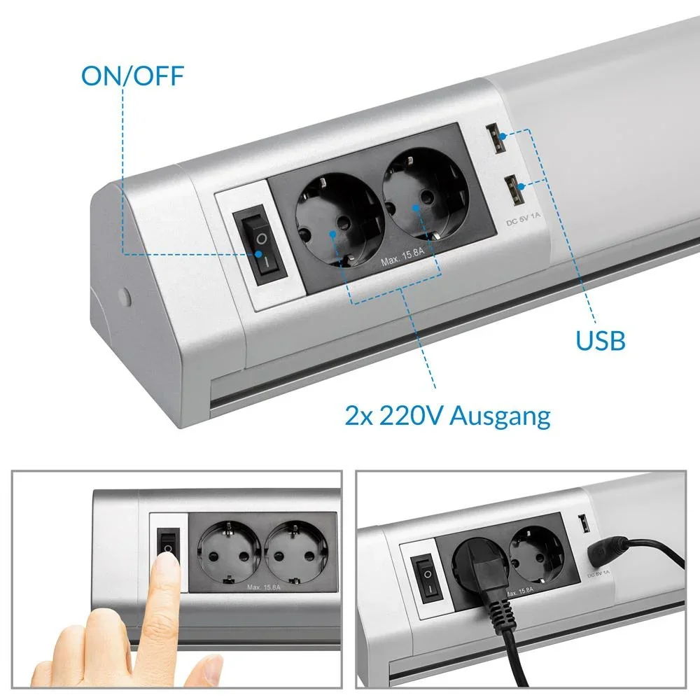 Unterflurbeleuchtung mit Haken + Steckdosen - 2