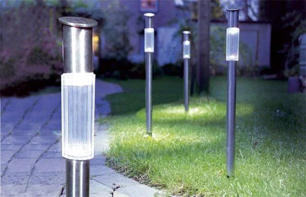 Solar-Gartenlampe, Edelstahl, 3er-Set - 3
