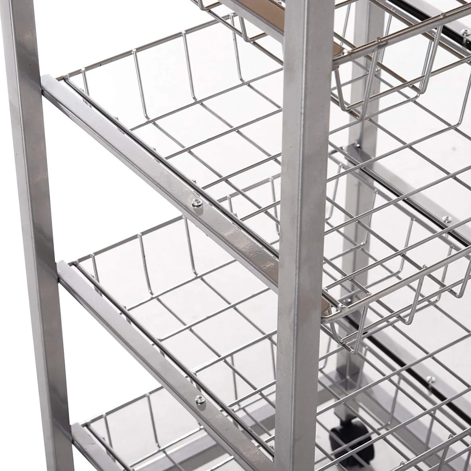 Servierwagen Küchenwagen Beistellwagen Rollwagen 4-stöckig rollbar Weiß - 0