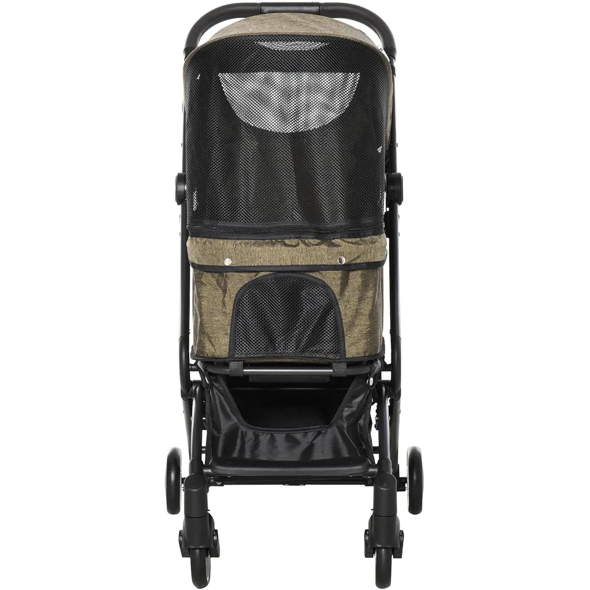 Haustierbuggy mit Klappfunktion braun, schwarz - 0