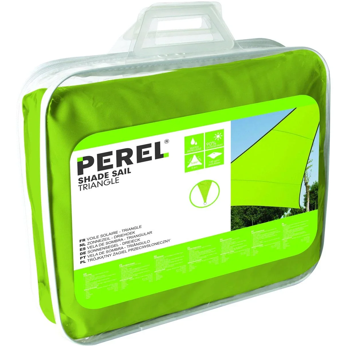 sonnensegel - dreieckig - 3.6 x 3.6 m x 3.6 m - lime grün - 2