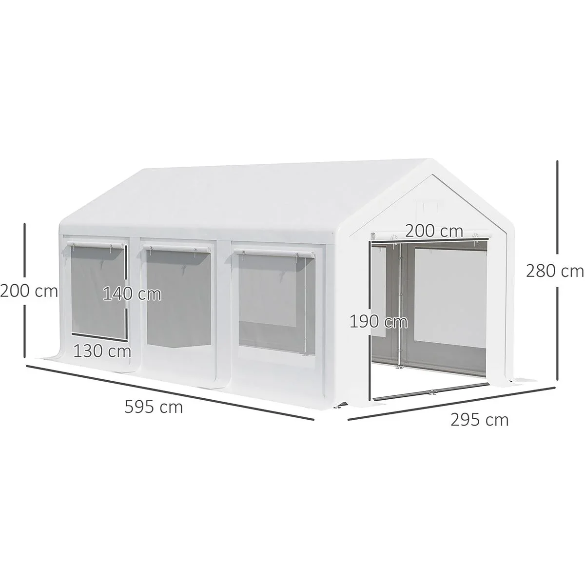 Pavillon 6 x 3 M - weiß - 1