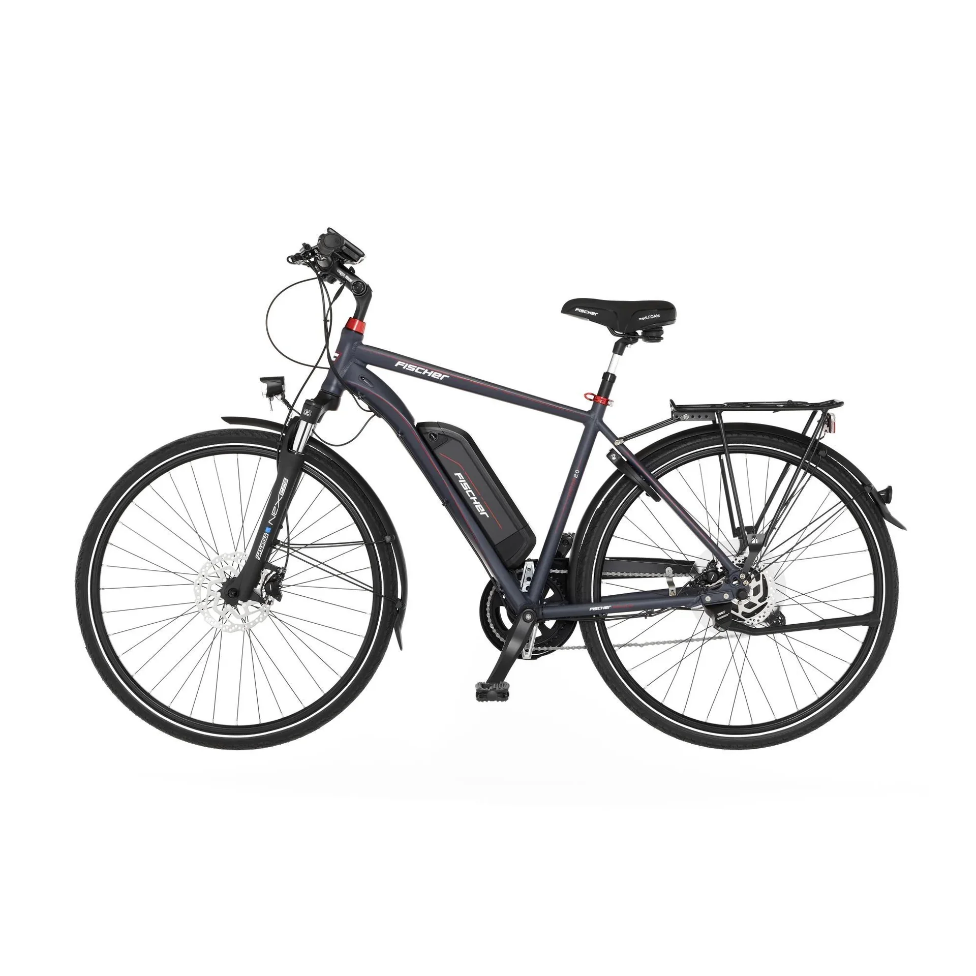 Herren E-Bike Trekking, 28 Zoll, Rahmengröße 50 cm, 8-Gang Kettenschaltung, anthrazit matt, VIATOR 2.0 - 1