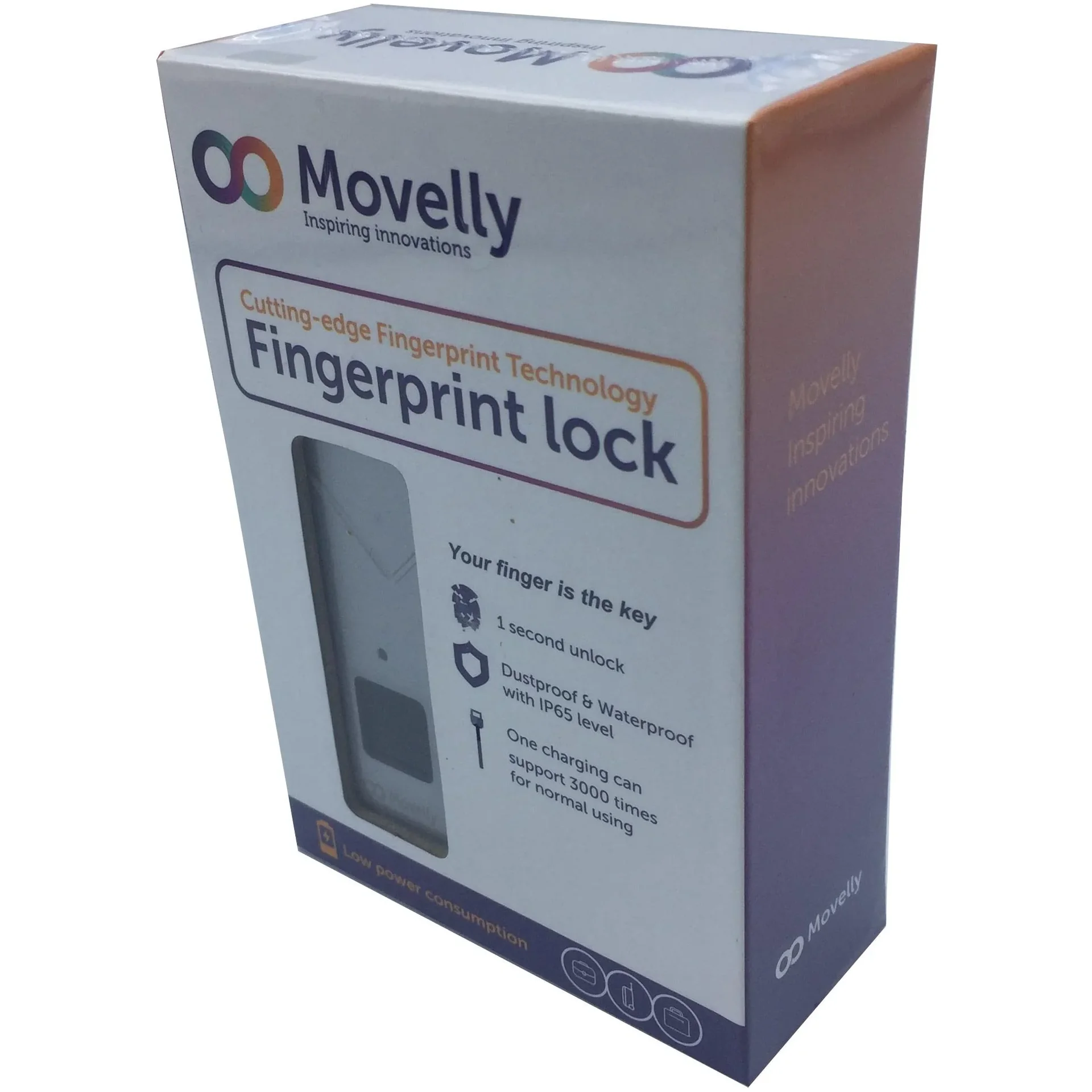 Movelly fingerprint padlock Gold - 0