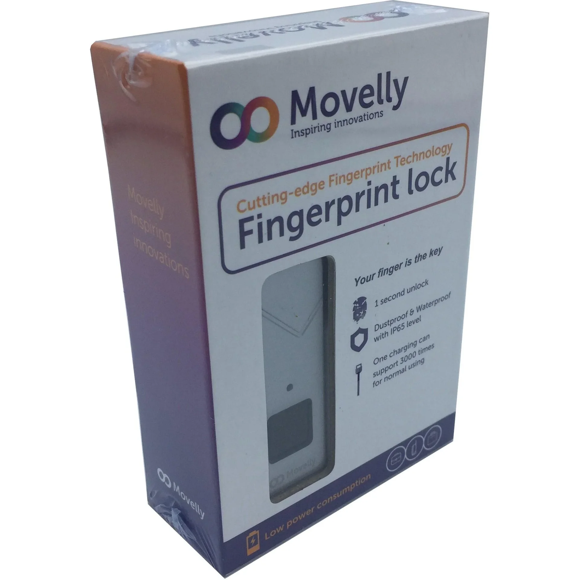 Movelly fingerprint padlock Gold - 5